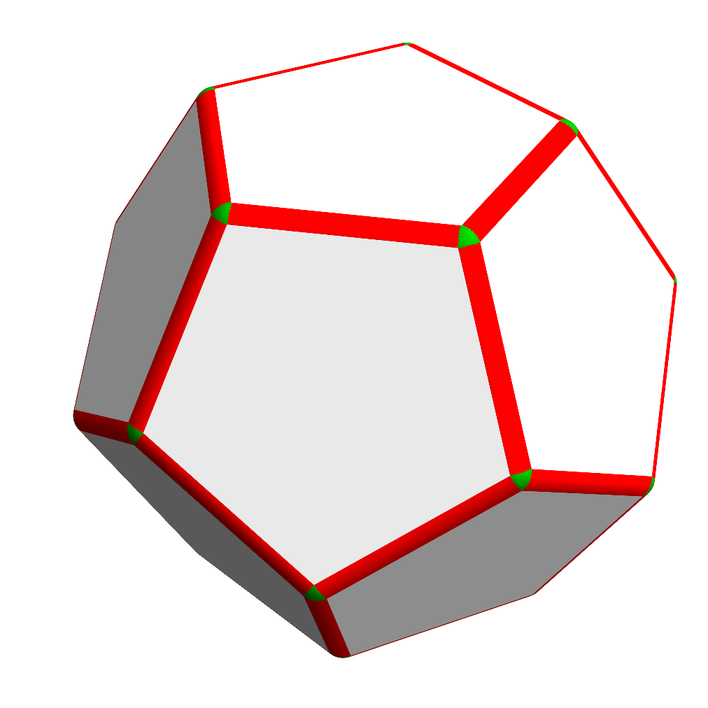 Neighbourhood of a dodecahedron
