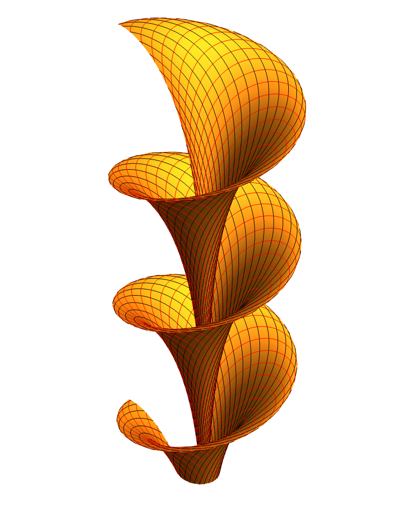 Dini's surface with asymptotic curve coordinates