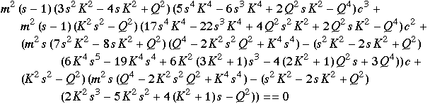 Relativistic cubic in c